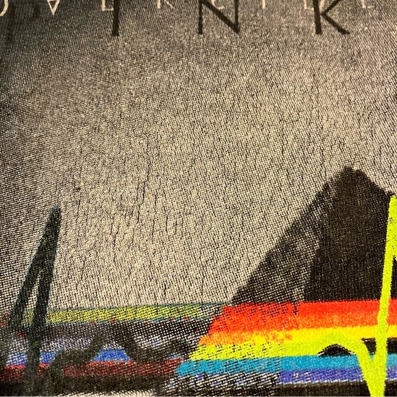Vtg 2000s Liquid Blue Pink Floyd Dark Side of the Moon Tee M L - Picture 4 of 6